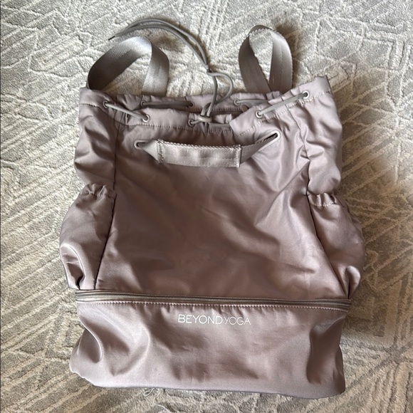 Beyond Yoga Handbags - Beyond Yoga Gray Backpack with Playful Design